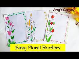 Download images of borders designs and use any clip art,coloring,png graphics in your website, document or presentation. Floral Design On Paper Borde Design On Paper Project Design For Front Page By Arty S Corne Floral Border Design Colorful Borders Design Page Borders Design