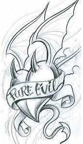 Pin By Redrum On Tattoo Patterns Wings Drawing Heart Tattoo Designs Evil Tattoos