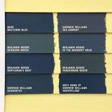 Behr nocturne blue, benjamin moore newburg green, benjamin moore gentleman's gray, sherwin wiliams seaworthy, sherwin williams sea serpent, benjamin moore in the midnight hour, benjamin moore vanderberg green, hgtv home by sherwin williams archipelago. Choosing The Perfect Dark Teal Paint Color And Then We Tried Exterior Paint Colors For House Paint Colors For Home House Paint Exterior