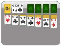 Not one but three cards will be dealt to klondike solitaire players when they click the deck at the top left corner of the solitaire board. Klondike Solitaire