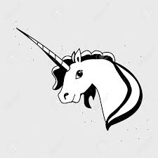 Wandtattoo marchenhaftes einhorn wandtattoo de. Einhorn Kopf Schwarz Und Weiss Vektor Illustration Lizenzfrei Nutzbare Vektorgrafiken Clip Arts Illustrationen Image 75416071