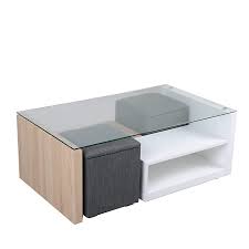 vivo table basse avec 2 niches de rangement et 2 poufs coffre pouf coffre table basse pouf pouf rangement