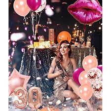 1991 30th birthday gifts for women & men 13 oz wine glass + 2 oz shot glass, 30th birthday decorations for women, funny present ideas for her, wife, mom, coworker, best friend, anniversary presents. 30th Birthday Decorations For Women Rose Gold Happy 30th Birthday For Her 30 Party Supplies Dirty 30 Balloons Sash Cake Topper Walmart Com Walmart Com