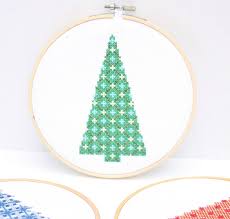 Landscape modern cross stitch pattern. Handwerken Christmas Holiday Tree Geometric Triangle Counted Cross Stitch Pattern Luxclusif Com