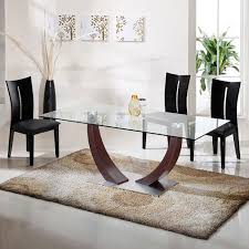 Table A Manger En Verre Avec Pietement Bois Longueur 180cm Amazone Port Offert Vente Privee Table Salle A Manger Salle A Manger Verre Decoration Salle A Manger