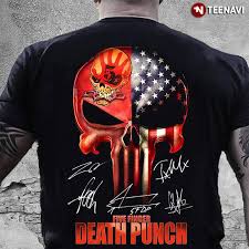 The Punisher Skull Five Finger Death Punch Signatures T Shirt Teenavi
