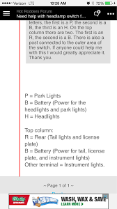 Components of gm headlight switch wiring diagram and some the most common elements are capacitor, resistor, and battery. Technical Headlight Switch Wiring Help The H A M B