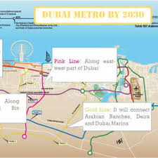 It runs along red and green lines. Dubai Metro Gold Line Protenders