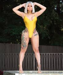 Blac Chyna Back Tattoo Blac Chyna One Piece Blac Chyna Gold Swimsuit