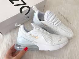 Swarovski Bling Nike Air Max 270 Shoes In Rose Gold Swarovski Crystals Nike Shoes Air Max White Nike Shoes Outfit Shoes