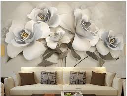 These dazzling and luscious flowers will light up any room. 3d White Flower Wallpaper 3d Big Flowers Wall Murals For Living Or Dinning Room Makeupwalldecor Online Store Powered By Storenvy