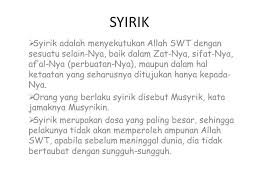 Pengertian musyrik, syirik, munafik, kafir, murtad, namima. Dosa Besar Terhadap Allah Swt Ppt Download