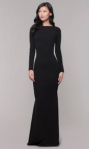 Long Sleeve Long Black Prom Dress With Open Back Long Sleeve Dress Formal Black Dress Formal Long Sleeve Black Gown