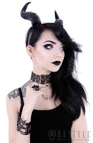 Gothic Headpiece, Black headband, satan horns EVIL HORNS