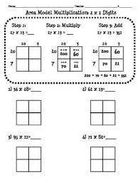 Area model multiplication gives students another way to visualize a math equation, which is extremely valuable. 4 Nbt 5 Area Model Multiplication Worksheet 2 Digit X 2 Digit Area Model Multiplication Multiplication Worksheets Math School