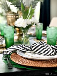 When you get down to it, holiday décor. Black White Green And Gold Tropical Summer Table This Is Our Bliss This Is Our Bliss
