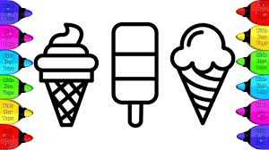 The coloring pages for ice cream is easy because there are many kinds of the dish that you can use. Ice Cream Drawing Coloring For Kids Ice Cream Coloring Pages For Children Kidsboxtoys Youtube