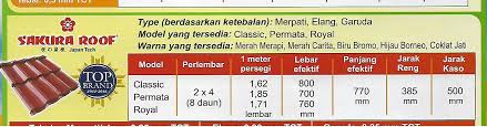 Genteng metal sendiri memiliki beberapa merk terkenal yang sering kita temui di pasaran, seperti: Keuntungan Menggunakan Genteng Metal Sakuraroof
