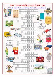 If you look at this section of picture riddles for adults, you will find what you always have been looking for. British American English Crossword Puzzle English Esl Worksheets For Distance Learning And Physical Classrooms