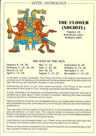 vintage aztec astrology postcard the flower from zodiac