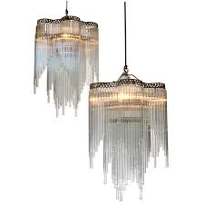 Pair Of French Art Deco Chandeliers 1stdibs Com Art Deco Lighting Art Deco Chandelier Art Deco Lamps