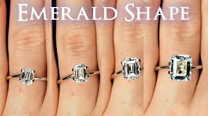 Emerald Shaped Diamond Size Comparison On Hand Finger Engagement Ring Cut 1 Carat 2 Ct 66 3 4 1 5