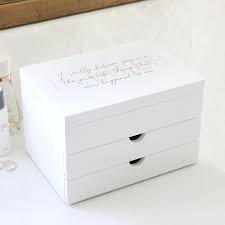 Check out our personalised jewellery box selection for the very best in unique or custom, handmade pieces from our jewelry boxes shops. Personalised Message Jewellery Box With Drawers Lisa Angel