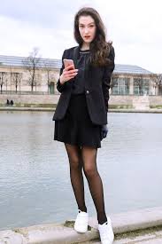 Je M En Fous Sneakers Street Style Fashion Dress With Stockings