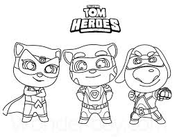 Talking tom is a mobile game developed by outfit7 in 2010. Heroes From Talking Tom Heroes Coloring Page Online Coloring Pages