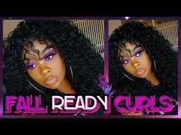 Curly Quick Weave With Bangs Ft Organique Maui Curls Youtube