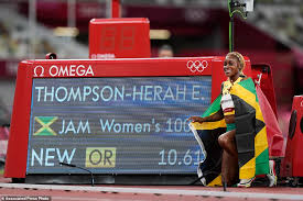 The jamaican sprinter established a new olympic record in tokyo on saturday, july 31. Yr1xlcx Dhq1fm