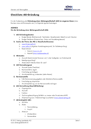 Wenn alle aktien übernommen sind, ist die aktiengesellschaft errichtet. Https Www Aktiengesellschaft Ch Wp Content Uploads 001 Checkliste Ag Gruendung Pdf