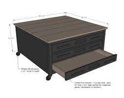 Vintage steel architect's plan or flat file customized for use as a coffee table. 6 Drawer Library Coffee Table Ana White