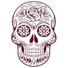 Dessin à colorier squelettes et têtes de mort os blanchis. Sticker Tete De Mort Mexicaine 30x21 Cm Bordeaux Tdm007 Cdiscount Maison