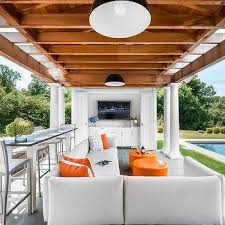 Patio decor may not be the most pressing matter right now, but if you're lucky enough to have an outdoor space and the wherewithal to give it a spring makeover, now is a great time to freshen it up. Covered Patio Greek Columns Design Ideas