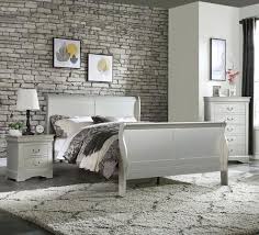Aeroome sleigh bed three posts™ teen size: Acme Furniture Louis Philippe Iii Collection 26715f3set 3 Pc Bedroom Set With Full Size Sleigh Bed Chest And Nightstand In Platinum Finish Appliances Connection