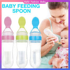 Baby Spoon Feeder Feeder with Spoon Silicone Spoon Feeder Baby Silicon Spoon  Feeder Spoon bottle Feeder Spoon Feeder Silicon - One Click Shopping