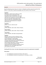 Aqa Practice Exam Style Question The Supernatural