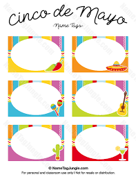 Free Printable Cinco De Mayo Name Tags The Template Can Also Be Used For Creating It Mexican Party Theme Mexican Theme Party Decorations Printable Place Cards