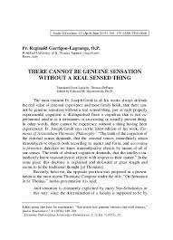 PDF) There Cannot Be Genuine Sensation Without a Real Sensed Thing