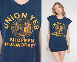 Ironworkers Union Shirt 80s Navy Blue Muscle Tee Shopmen Labor - Etsy UK