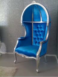 4028 Balloon Chair Tufted Blue Velvet Baroque Chair Furniture Unique Chair