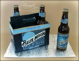 Six Pack Of Beer Cake Beer Themed Cake Blue Moon Blue Moon Cake