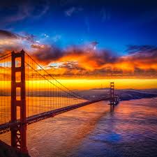 dawn at golden gate bridge beautiful