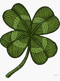 Vintage Green Lucky Four Leaf Clover Sticker By Sir13 Four Leaf Clover Drawing Clover Leaf Clover Painting
