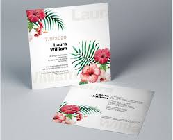 Enveloppes assorties offertes (format : Faire Part De Mariage Fleuri Hawai