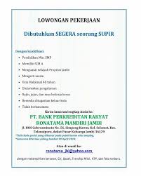 Informasi lowongan kerja dan loker bank terbaru untuk lulusan sma smk d3 s1. Tribun Jambi Lowongan Pekerjaan Pt Bank Perkreditan Facebook