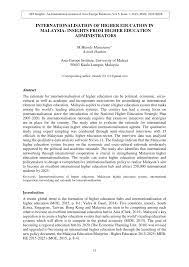 As for the evaluation, an empirical investigation method is adapted and data was collected based on technology acceptance model (tam) and student course engagement questionnaire (sceq). Pdf Internationalisation Of Higher Education In Malaysia Insights From Higher Education Administrators