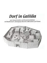 Kostenloser bastelbogen eines hauses der zum basteln etwas mehr zeit in anspruch nimmt. Bastel Bogen Dorf In Galilaa Bastelvorlage Zum Ausmalen Der Romer
