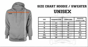 Size Chart Ukuran Hoodie Sweater Risk Clothing Vendor